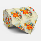 フルカラー白いウサギ ネクタイ (ロール)