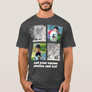フルカラー4フォトモザイク写真コラージモンタージュ Tシャツ