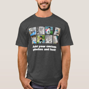 フルカラー8フォトモザイク写真コラージュTシャツ Tシャツ