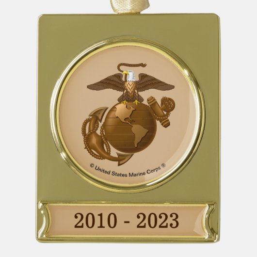 フルカラーEGA – ブロンズ ゴールドプレートバナーオーナメント (正面)