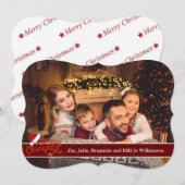 フルカードフォトサンタハットメリーファンシークリスマス シーズンカード (正面/裏面)