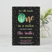 フルグリーンスイカ誕生日招待状 招待状 (スタンド正面)