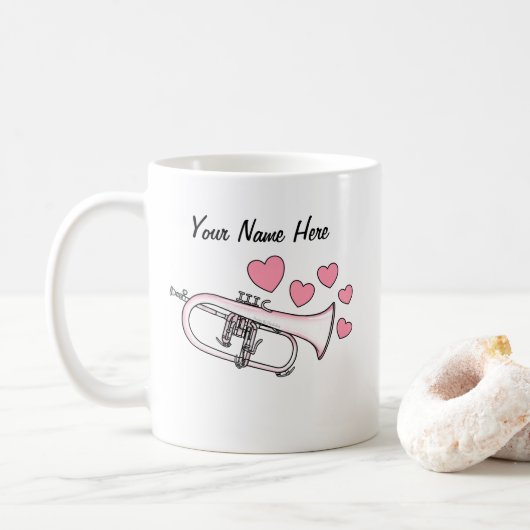 フルゲルホルンカスタムウェディングマグブラスミュージシャン コーヒーマグカップ (ドーナツ)