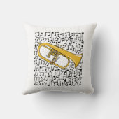 フルゲルホルンミュージカルノートブラスミュージック先生 クッション (裏面)