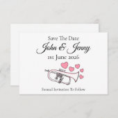 フルゲルホルンミュージシャンウェディングデートを保存 (正面/裏面)