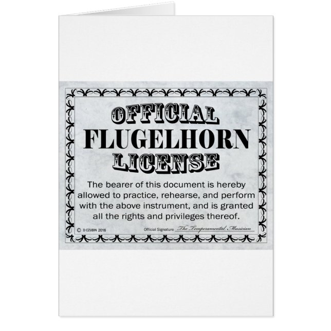 フルゲルホルン免許 (正面)