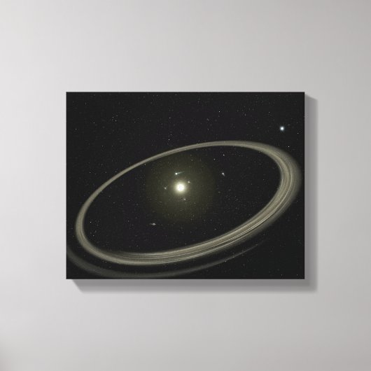 フルサイズの惑星で囲まれた若い星 キャンバスプリント (正面)