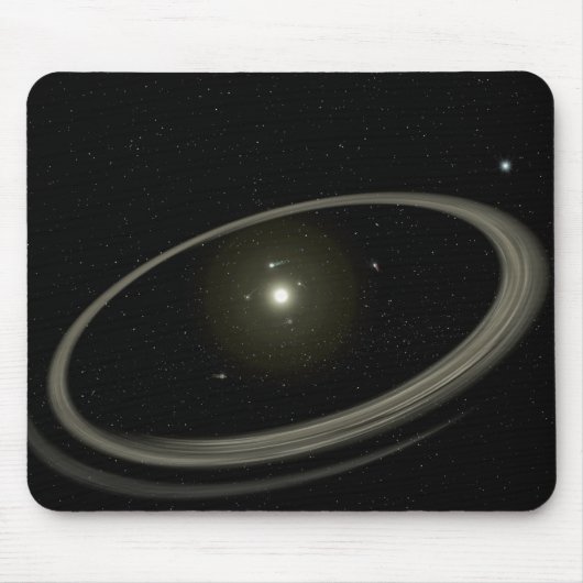 フルサイズの惑星で囲まれた若い星 マウスパッド (正面)