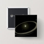 フルサイズの惑星で囲まれた若い星 缶バッジ (正面&裏面)