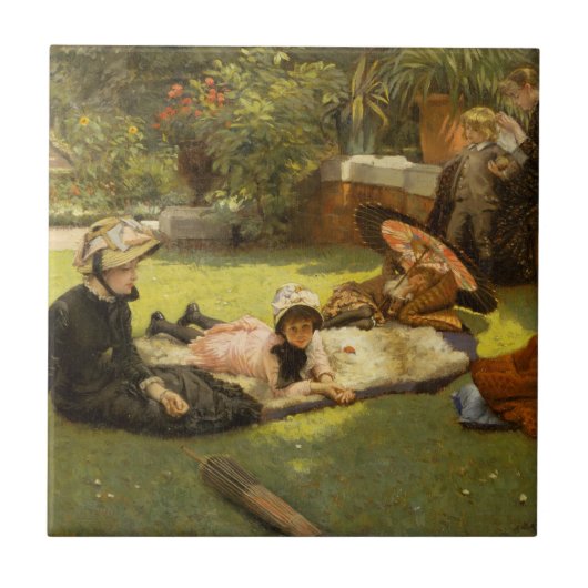 フルサンライトで(En plein soleil) James Tissot タイル (正面)
