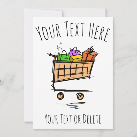 フルショッピングカート/トロリー/冬の販売。プロモーション 招待状 (正面)