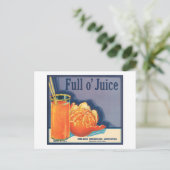 フルジュースヴィンテージオレンジ栽培者広告 ポストカード (スタンド正面)