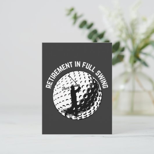 フルスウィングユーモアおもしろいTシャツキーでの退職 ポストカード (スタンド正面)