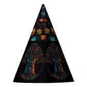 フルステンドグラスのモザイク色の生活の木 パーティーハット (裏面)