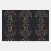 フルステンドグラスのモザイク色の生活の木 ラッピングペーパーシート (正面2)