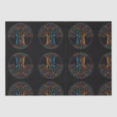 フルステンドグラスのモザイク色の生活の木 薄葉紙 (正面)