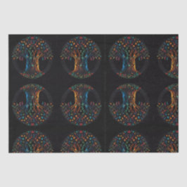 フルステンドグラスのモザイク色の生活の木 薄葉紙