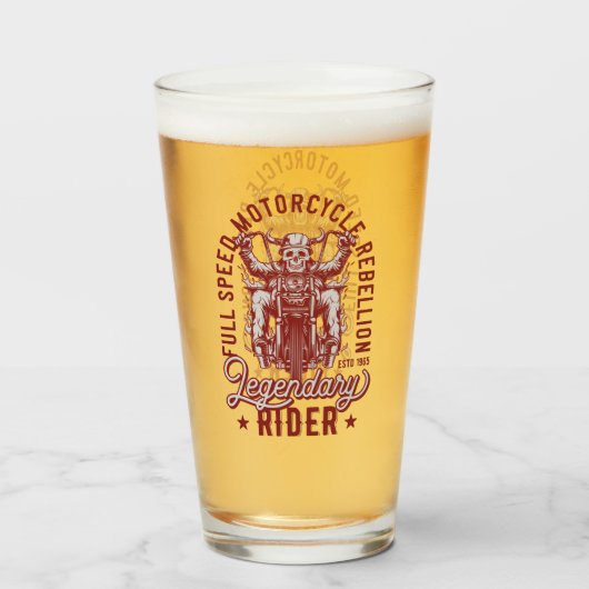 フルスピードモーターサイクル反乱ビール タンブラーグラス (ドリンク正面)