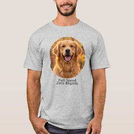 フルスピード、後悔ゼロ ゴールデンレトリバー Tシャツ