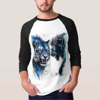 フルスリーブTシャツ 白と黒のカラー Tシャツ