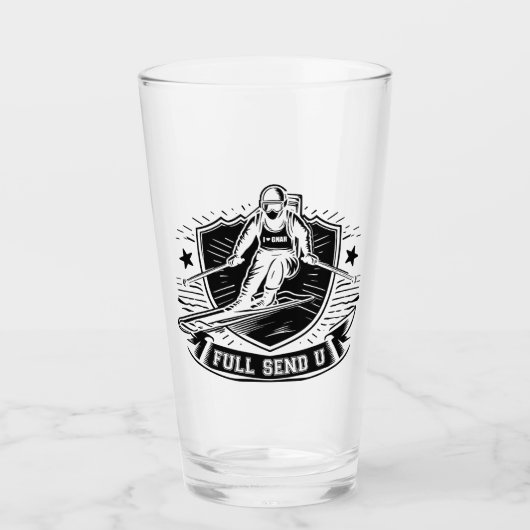 フルセンド大学スキー タンブラーグラス (正面)