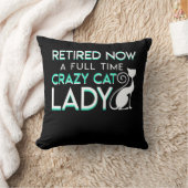 フルタイムで今退職熱狂するな猫の女性 クッション (ブランケット)