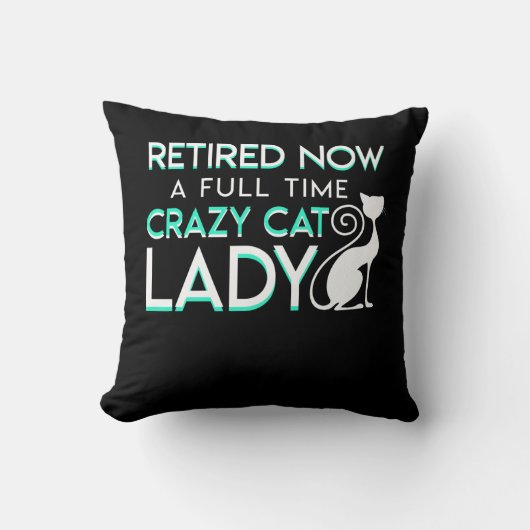 フルタイムで今退職熱狂するな猫の女性 クッション (正面)