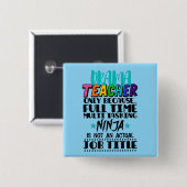 フルタイムのタスク処理しか行わないドラマ数々の先生 缶バッジ (正面&裏面)