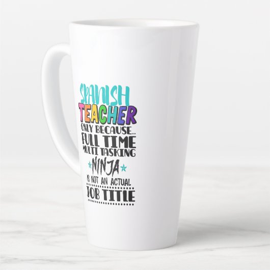 フルタイムスペインの・タスクを使用した場合に数々ののみ先生 カフェラテマグ (左アングル)