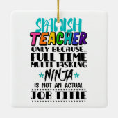 フルタイムスペインの・タスクを使用した場合に数々ののみ先生 セラミックオーナメント (裏面)