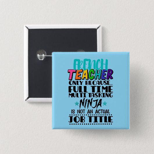 フルタイムフランスの・タスクを使用した場合に数々ののみ先生 缶バッジ (正面&裏面)