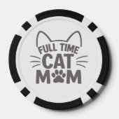 フルタイム猫ママ 面白いネコ好きギフト ポーカーチップ (裏面)