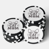 フルタイム猫ママ 面白いネコ好きギフト ポーカーチップ (積み重ね)