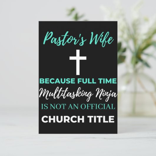 フルタイム・タスキングを行う牧師の妻数々のの姿 サンキューカード (スタンド正面)