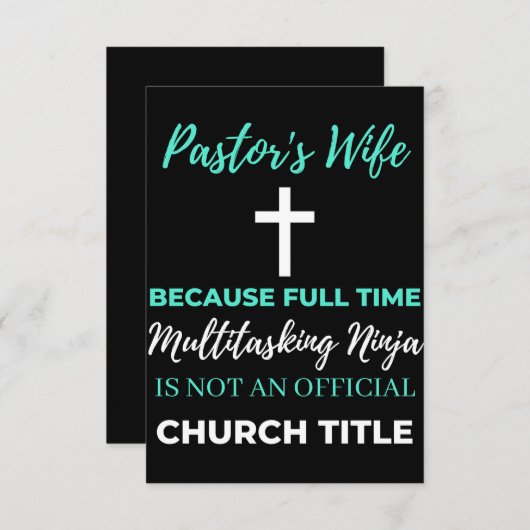 フルタイム・タスキングを行う牧師の妻数々のの姿 サンキューカード (正面/裏面)