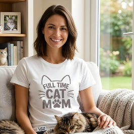 フルタイム 猫ママ 肉球 かわいいネコ好き Tシャツ