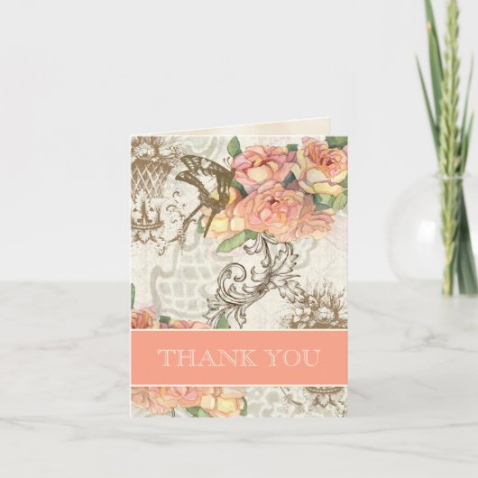 フルタービーズンバラスエレガントウェディングサンキュー サンキューカード (正面)
