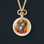 フルティストポートレート/ヴェネチアンマスカレード 腕時計<br><div class="desc">お洒落とカラフル水の色の明るい赤絵画、茶色、黄色、オレンジ、金ゴールドと銀の箔と緑の色。</div>