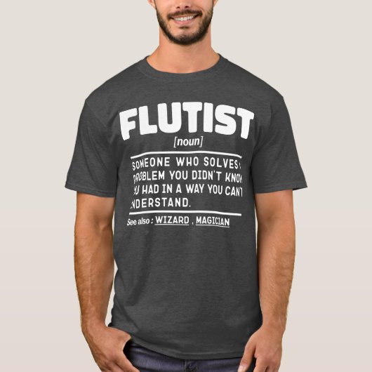 フルティスト名詞音楽の恋人おもしろい楽器プレーヤー Tシャツ (正面)