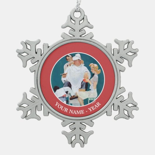 フルトリートメント スノーフレークピューターオーナメント (正面)