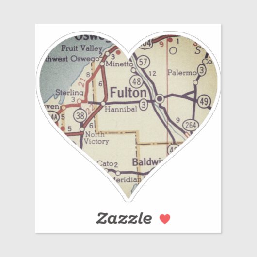 フルトンニューヨークヴィンテージマップ シール (シート)