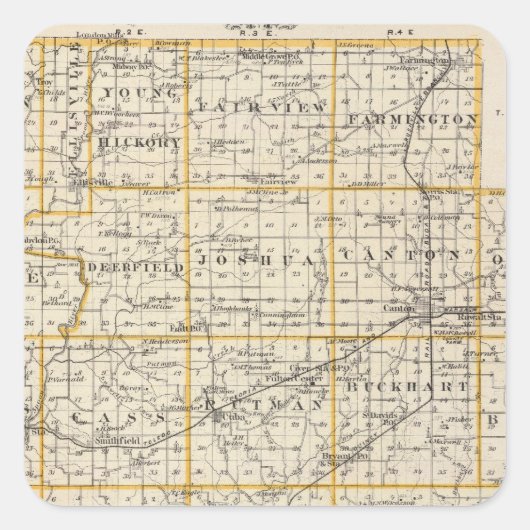 フルトン郡とレウィスタウンの地図 スクエアシール (正面)