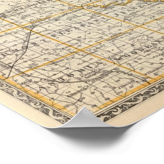 フルトン郡とレウィスタウンの地図 ポスター (角)