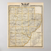 フルトン郡とレウィスタウンの地図 ポスター (正面)