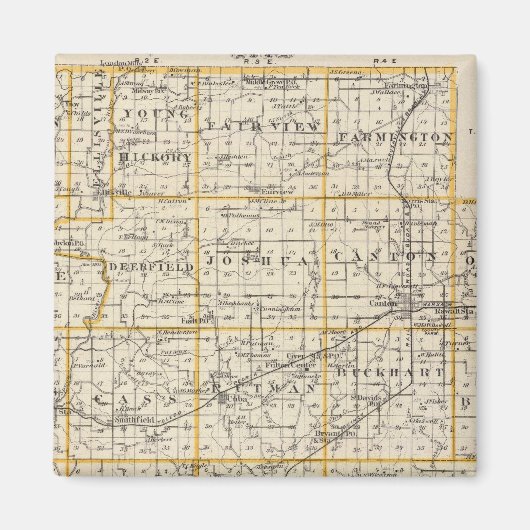 フルトン郡とレウィスタウンの地図 マグネット (正面)