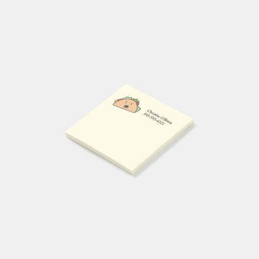 フルネームおよび電話が付いている怒っているタコス ポストイット (アングル)