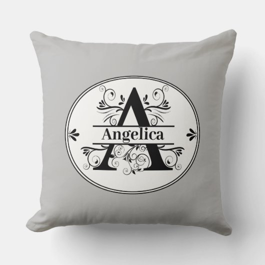 フルネームとカラーのモノグラムA クッション (正面)