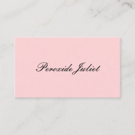 フルネームのスクリプト赤面ピンク 名刺