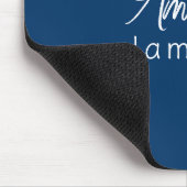 フルネームを追加シンプルミニマルMonogram Dark Blue Mo マウスパッド (コーナー)