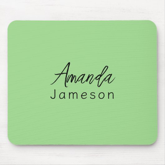 フルネームを追加シンプルミニマルMonogram Lime Green M マウスパッド (正面)
